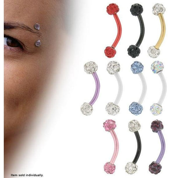 TITANIUM IP STEEL SPIKES EYEBROW RING CURVE BAR PIERCING JEWELRY 16G 5/16" TITANIUM IP STEEL SPIKES EYEBROW RING CURVE BAR PIERCING JEWELRY 16G 5/16"
